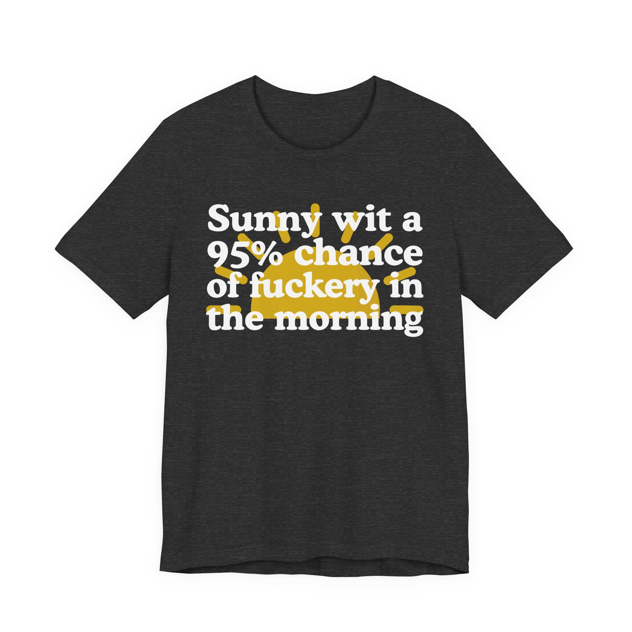 Sunny wit a 95% chance of Fuckery in the Morning —  Funny Weather Forecast T-Shirt