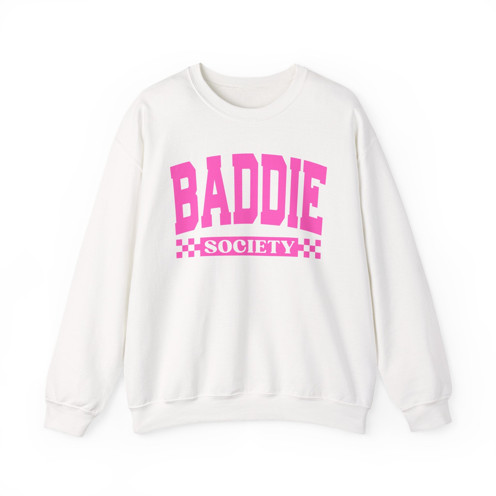 Baddie Society — Pink Varsity Sweatshirt