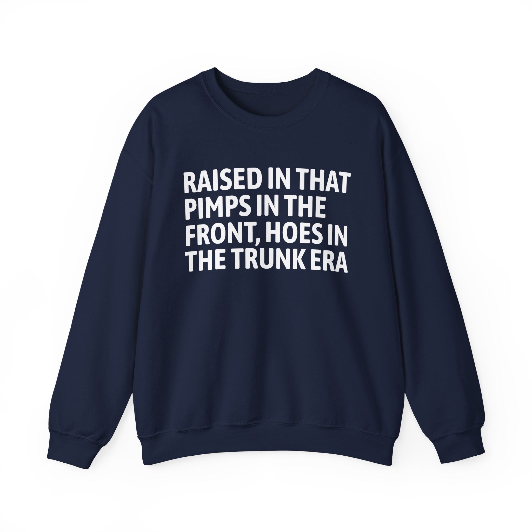 Raised In That Pimps In The Front Hoes In The Trunk Era - Funny Back In The Day Statement Sweatshirt