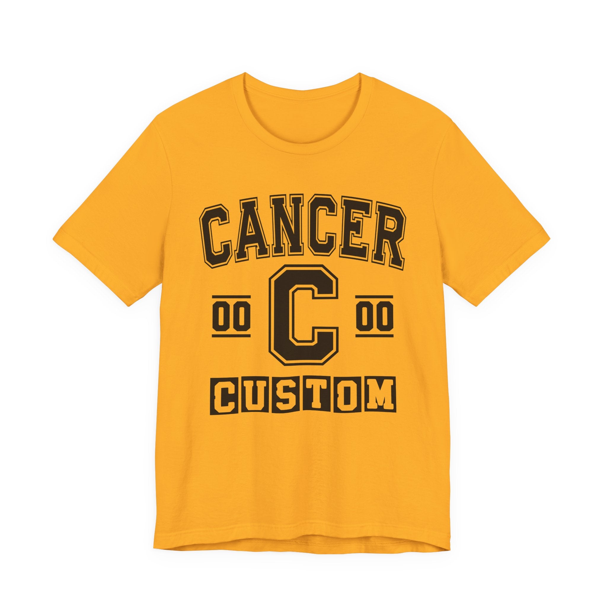 Custom Cancer Varsity Tee Shirt — Customize Birthday Day/Month/Year - Customize Season/nation/Society