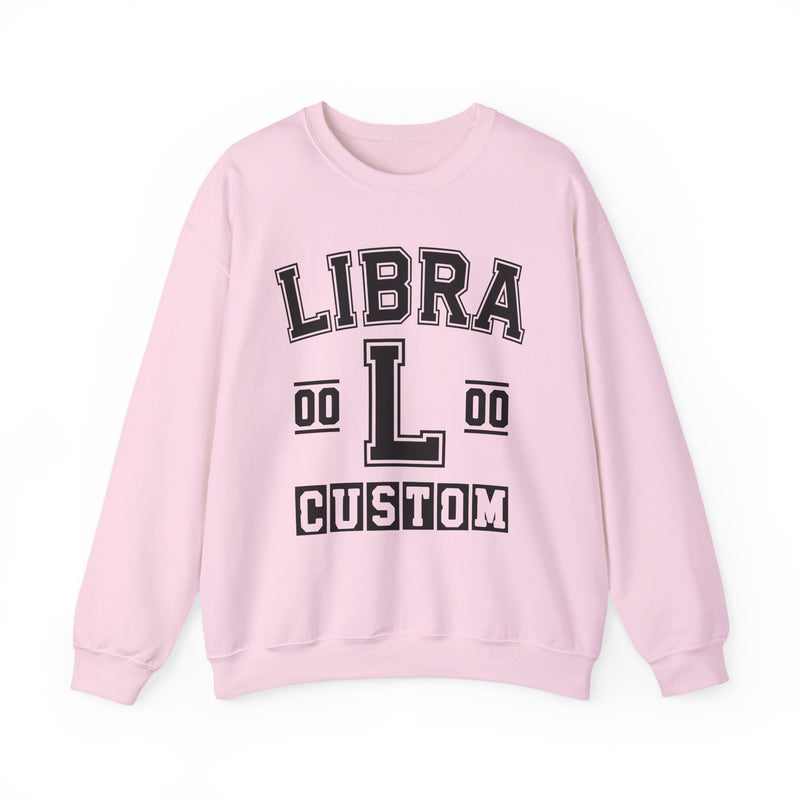 Custom Libra Varsity Sweatshirt — Customize Birthday Day/Month/Year — Customize Gemini Season/Nation