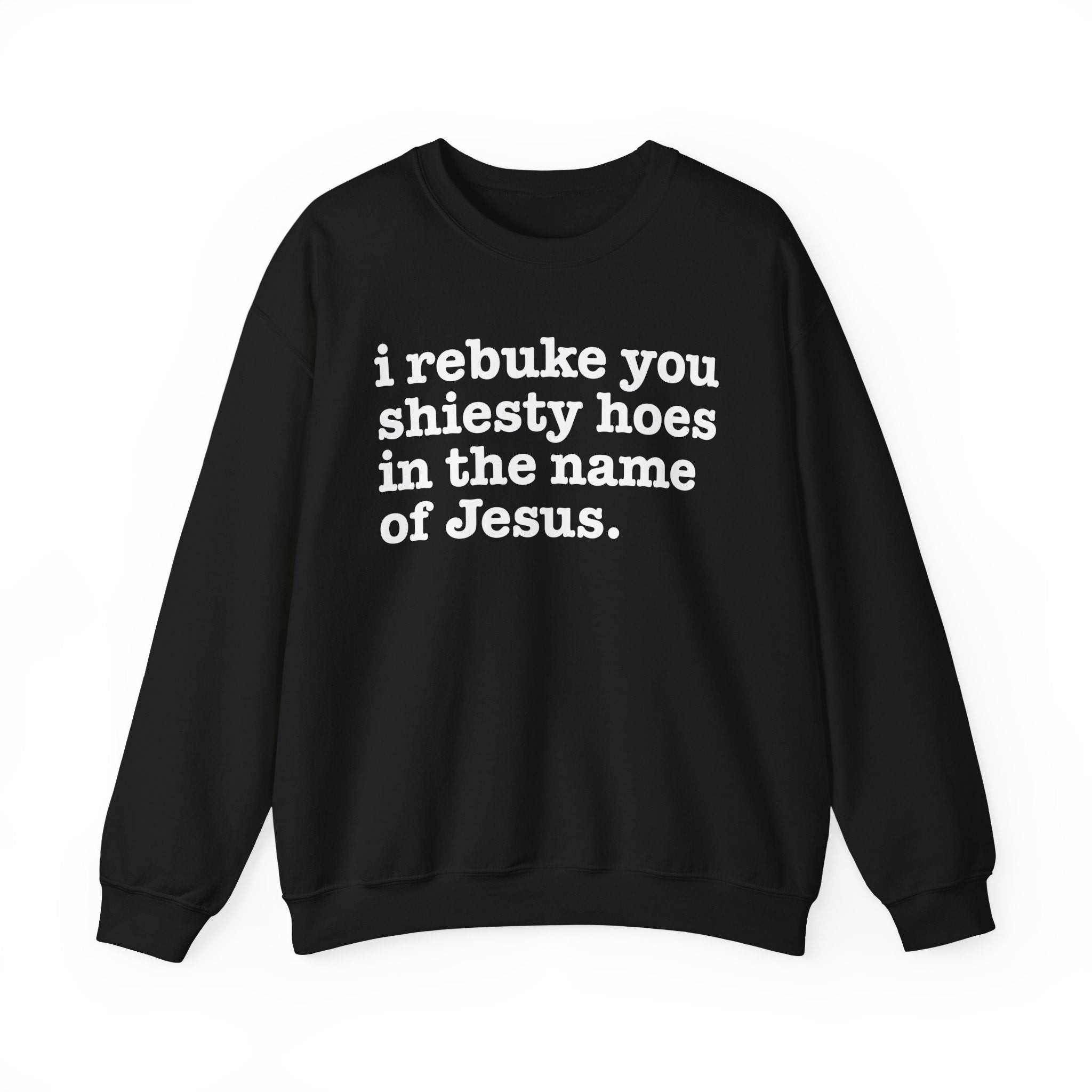 I Rebuke You Shiesty Hoes in the Name of Jesus — Christian Humor Sweatshirt