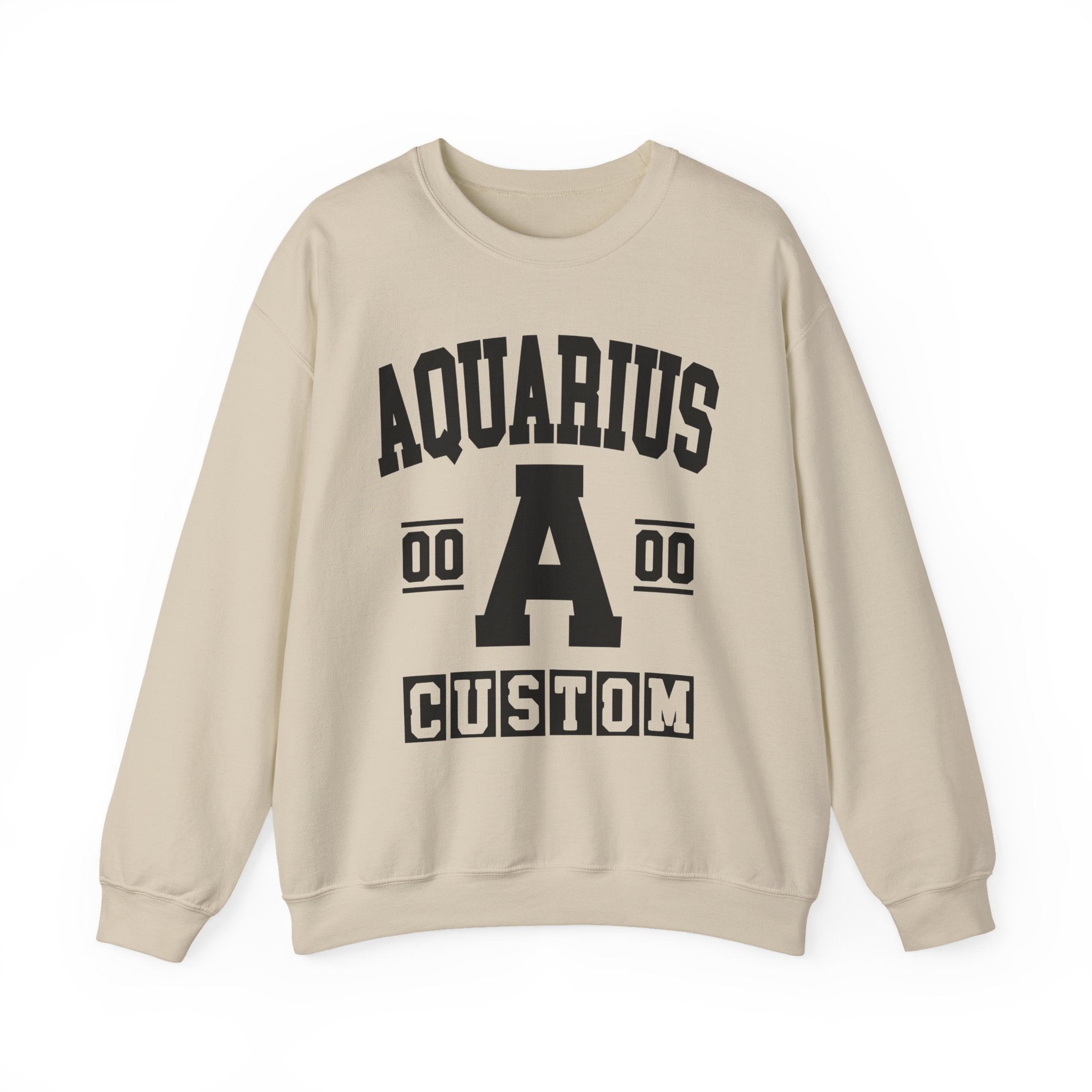 Custom Aquarius Varsity Sweatshirt - Customize Birthday Day/Month/Year - Customize Gemini Season/Nation