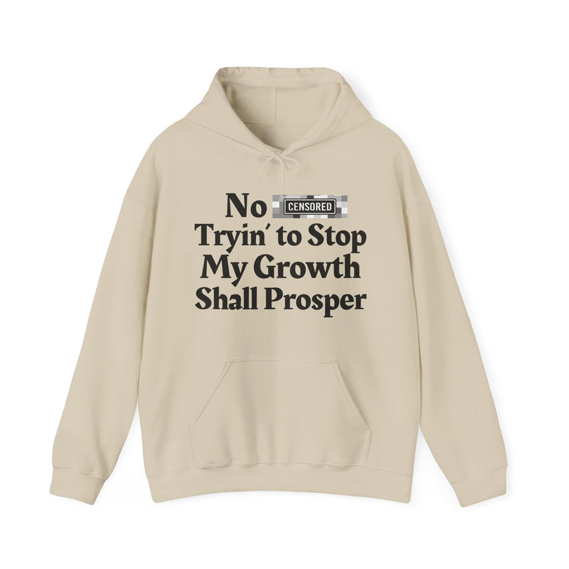 No Bitch Tryin' To Stop My Growth Shall Prosper — Bold Christian Statement Hoodie