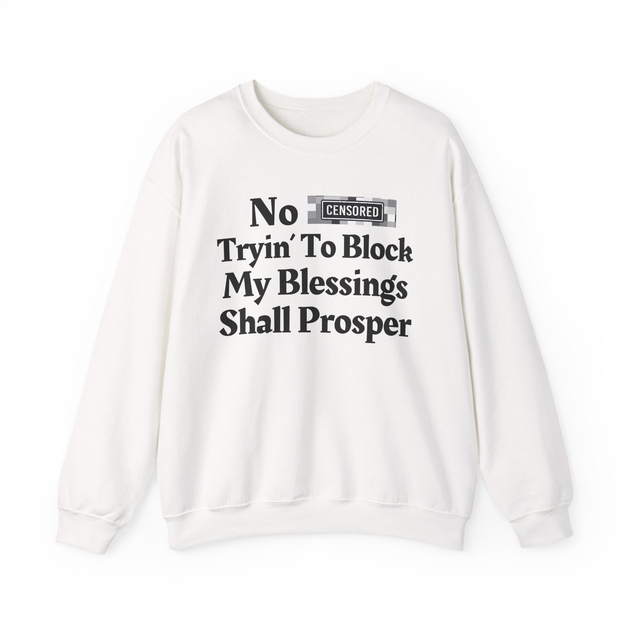 No Bitch Tryin' To Block My Blessings Shall Prosper — Bold Christian Statement Sweatshirt