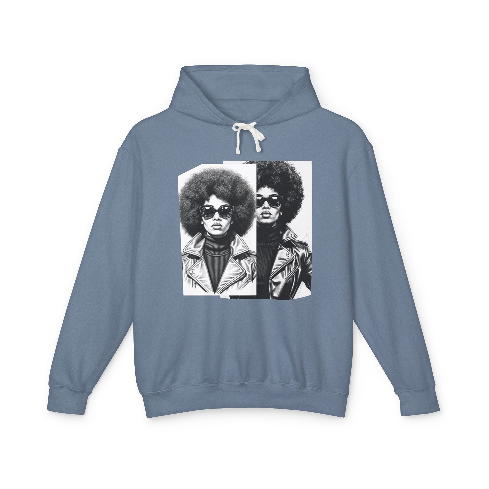 70s Black Woman Portrait - African American Woman Pride Hoodie