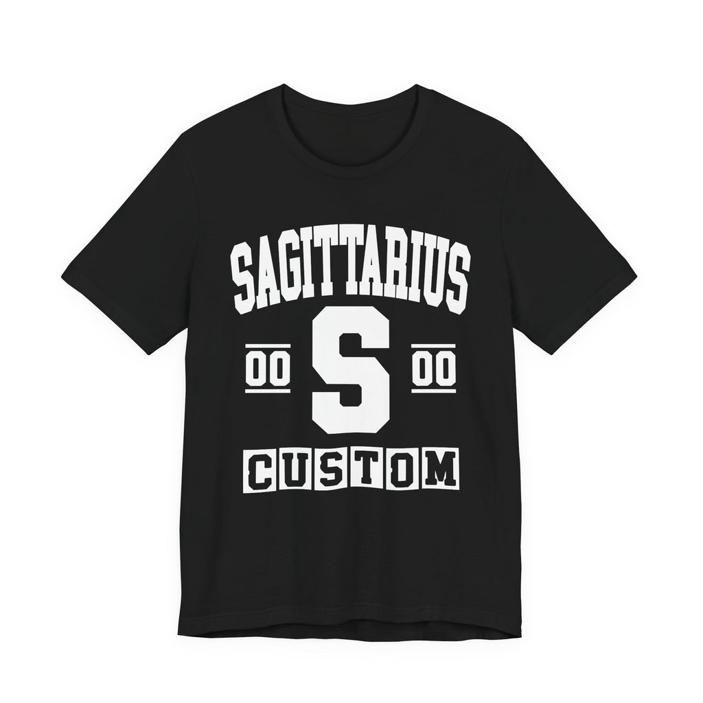 Custom Sagittarius Varsity Tee Shirt — Customize Birthday Day/Month/Year - Customize Season/nation/Society