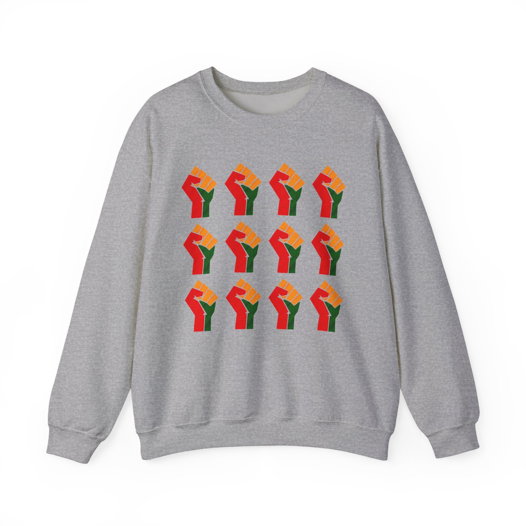Pan——African Raised Fist Pattern (Black History Solidarity) — Sweatshirt