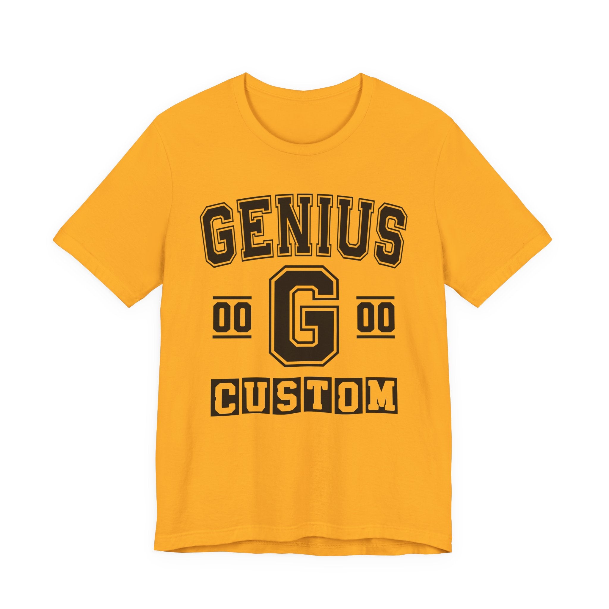 Custom Genius Varsity T-Shirt — Customize Birthday Day/Month/Year — Customize Season/nation/Society