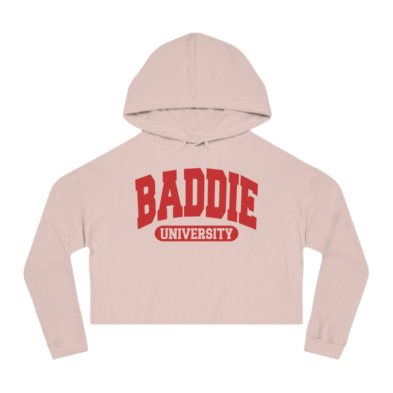 Baddie University — Retro Collegiate Crop Top Hoodie