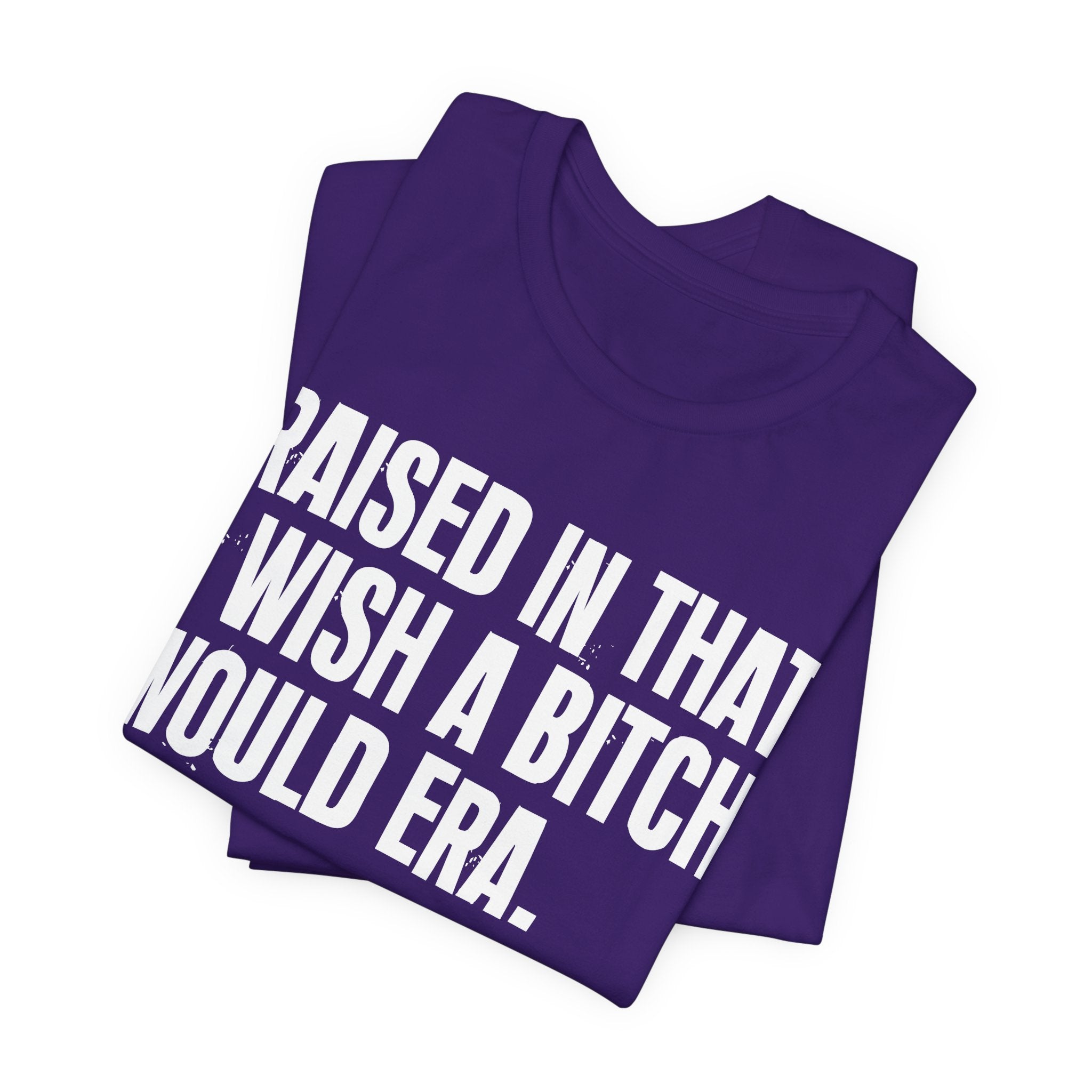 Raised In That I Wish A Bitch Would Era - Funny Back In The Day Statement Tee Shirt