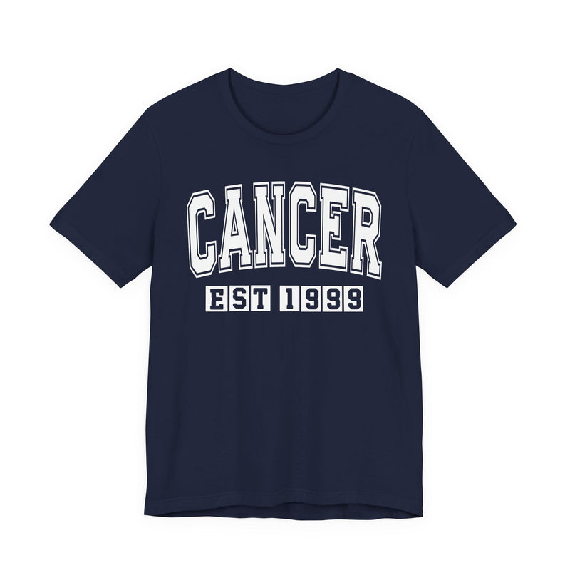 Cancer EST (YEAR) Personalization — Zodiac Birthday T-Shirt