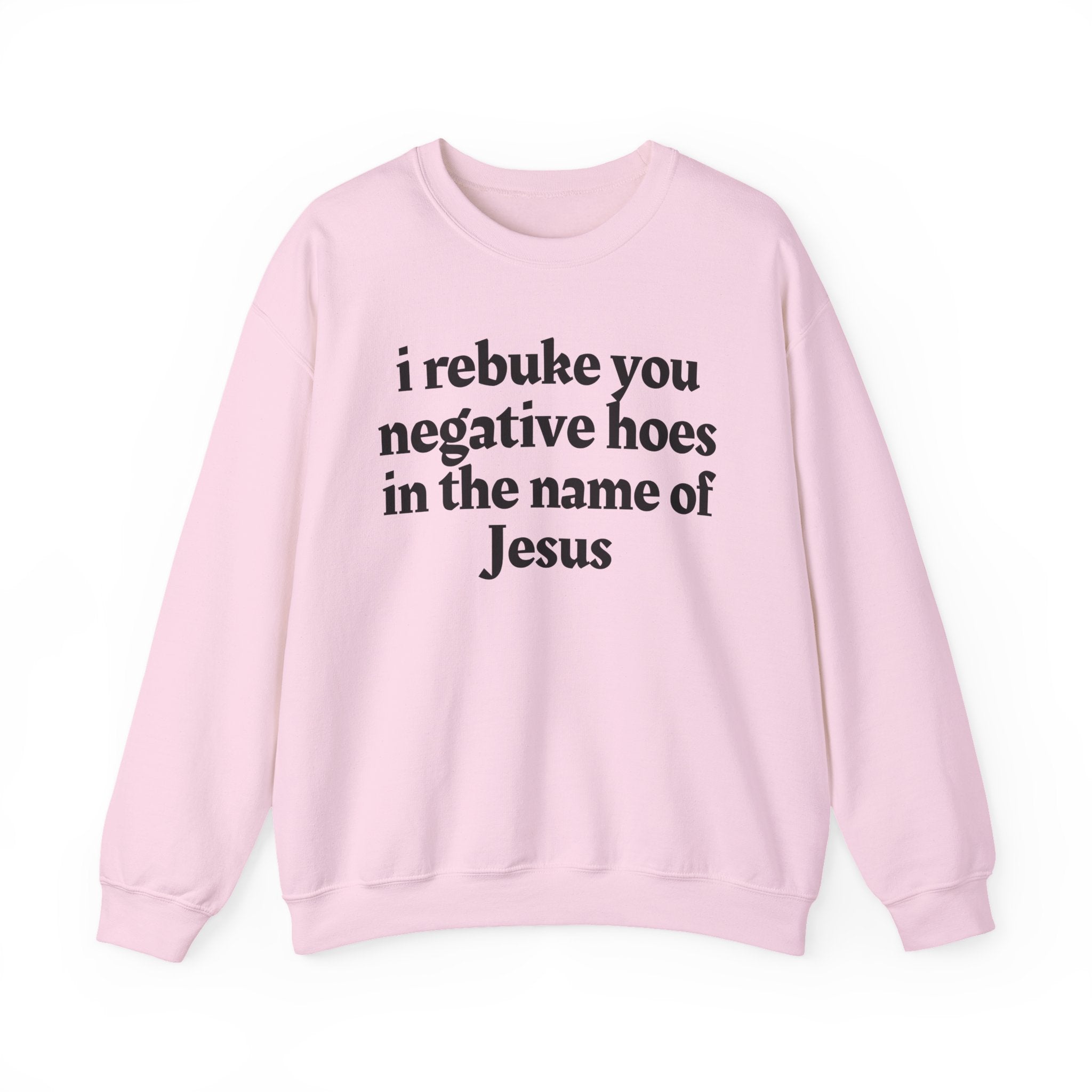 I Rebuke You Negative Hoes In the Name of Jesus — Christian Humor Sweatshirt
