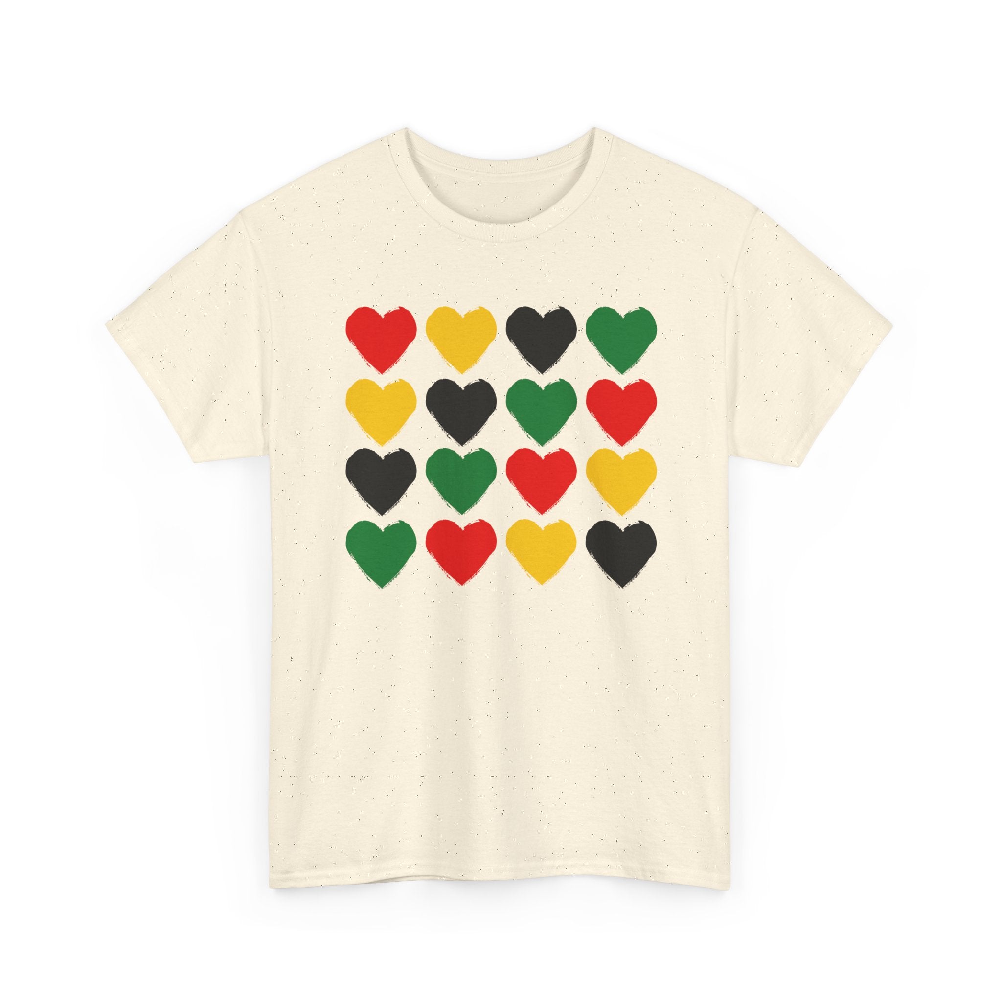 Pan-African Heart Grid T-Shirt — Colorful Pride Tee
