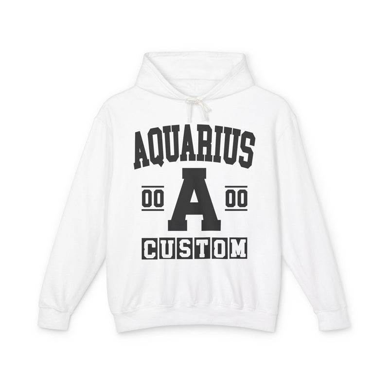 Custom Aquarius Varsity Hoodie — Customize Birthday Day/Month/Year — Customize Gemini Season/Nation
