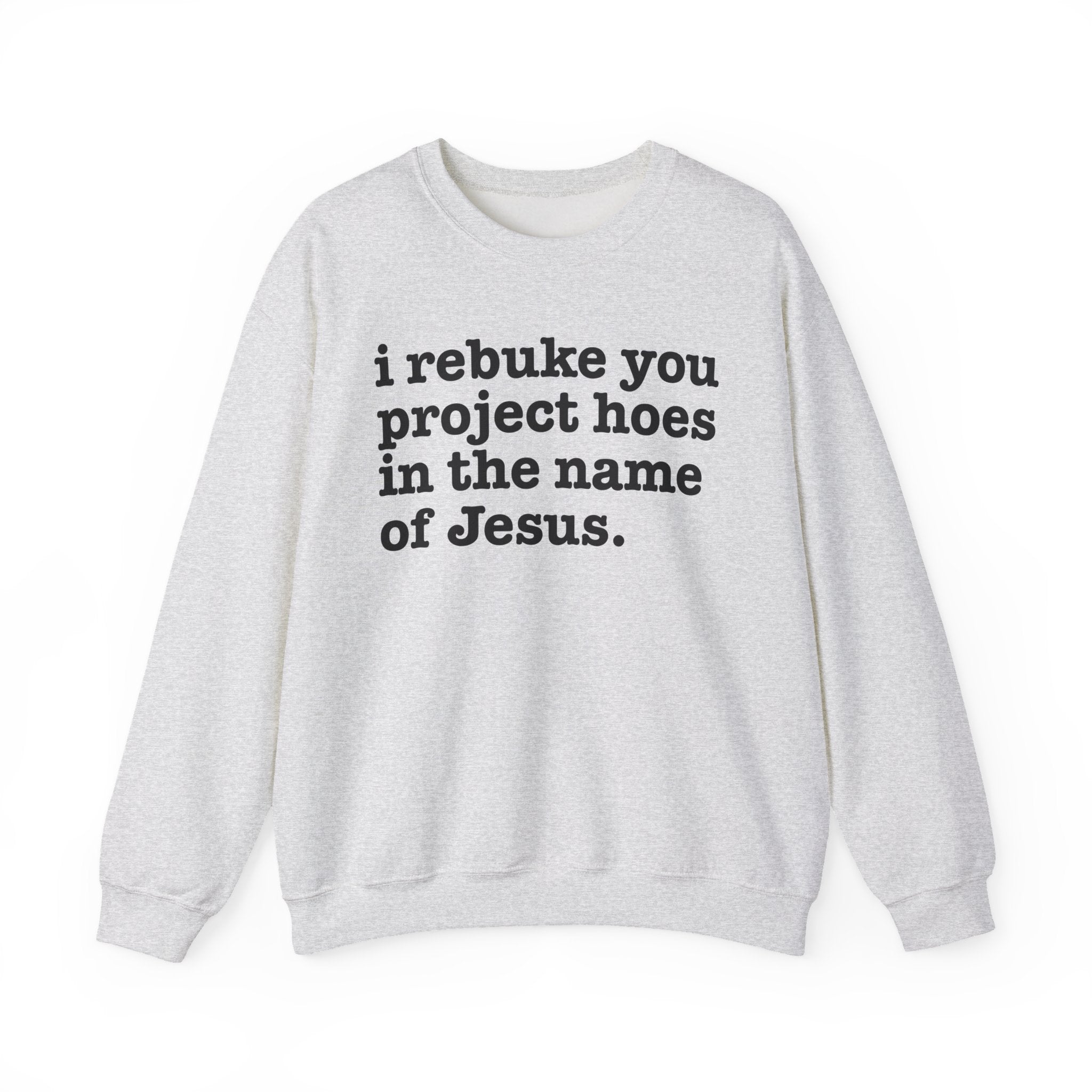 I Rebuke You Project Hoes in the Name of Jesus - Christian Humor Sweatshirt