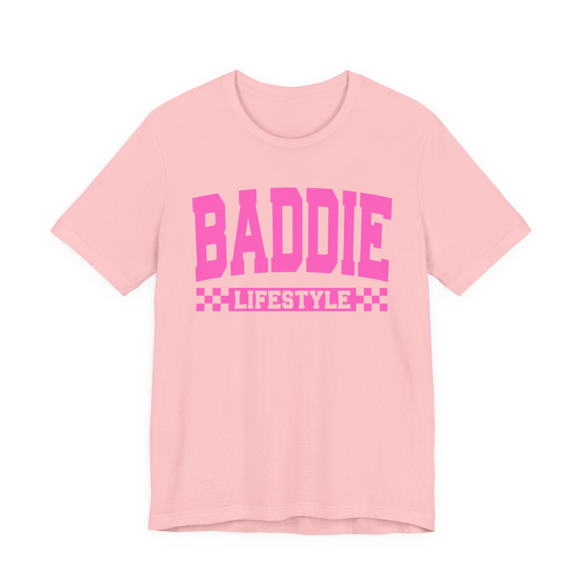 Baddie Lifestyle — Pink Varsity Statement T-Shirt