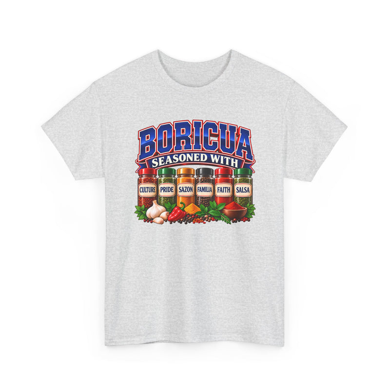 Boricua Seasoned With Culture Pride Sazón Familia Faith Salsa－ T-Shirt