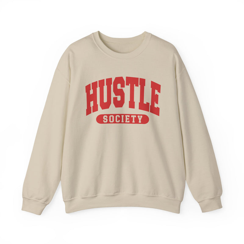 Hustle Society — Retro Collegiate Sweatshirt