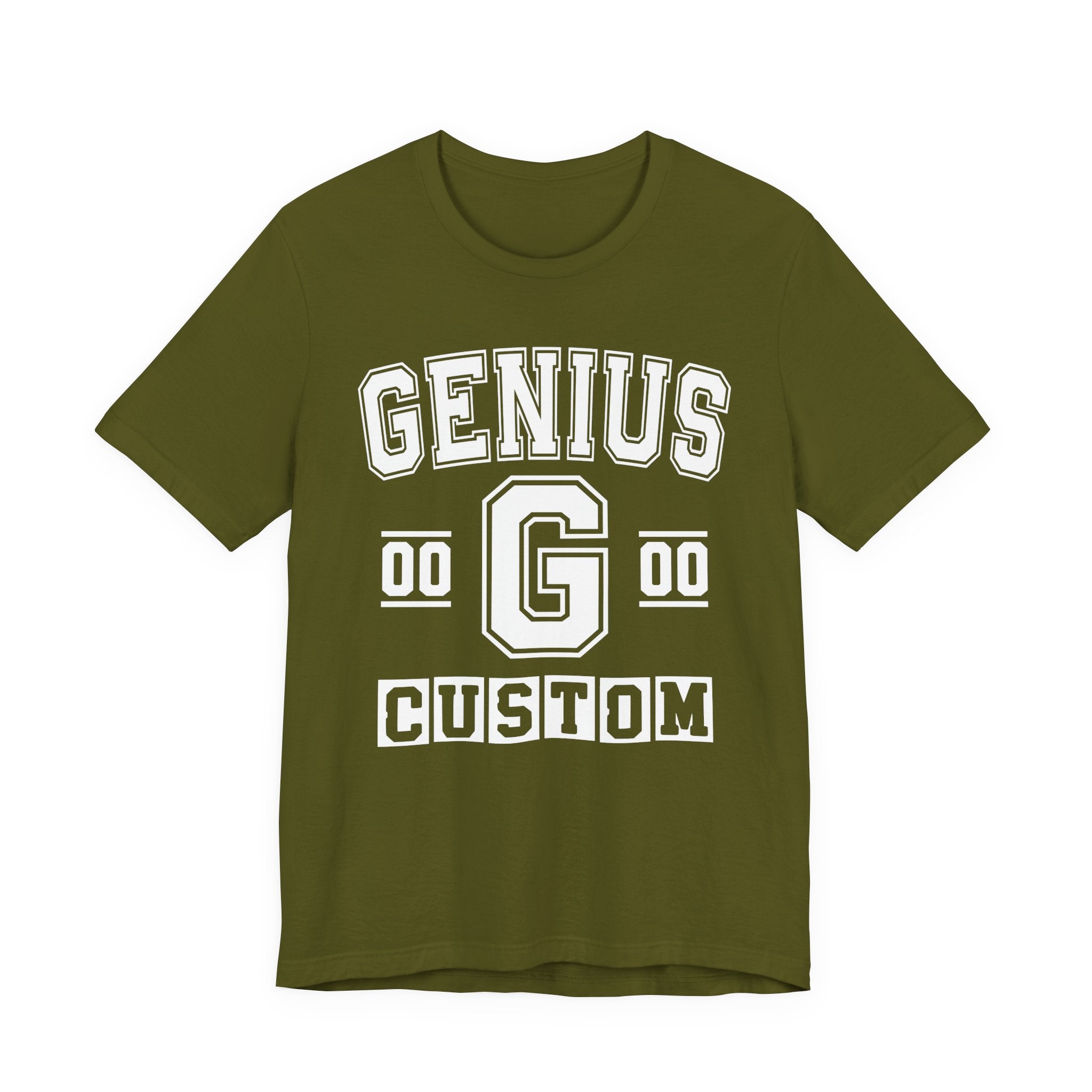 Custom Genius Varsity T-Shirt — Customize Birthday Day/Month/Year — Customize Season/nation/Society