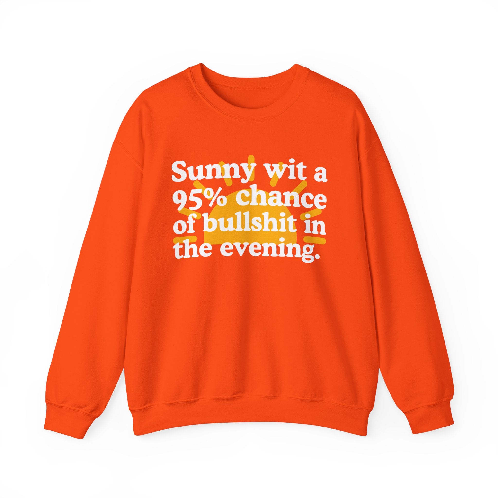 Sunny wit a 95% chance of bullshit in the evening —  Funny Weather Forecast Sweatshirt