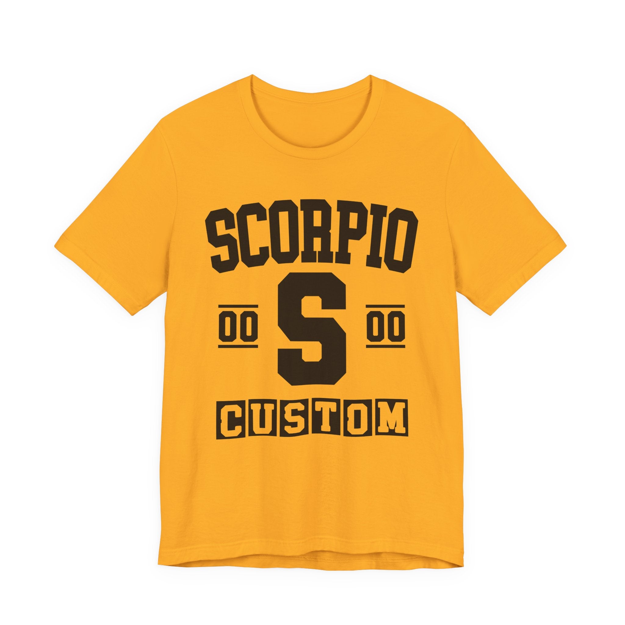 Custom Scorpio Varsity Tee Shirt — Customize Birthday Day/Month/Year - Customize Season/nation/Society
