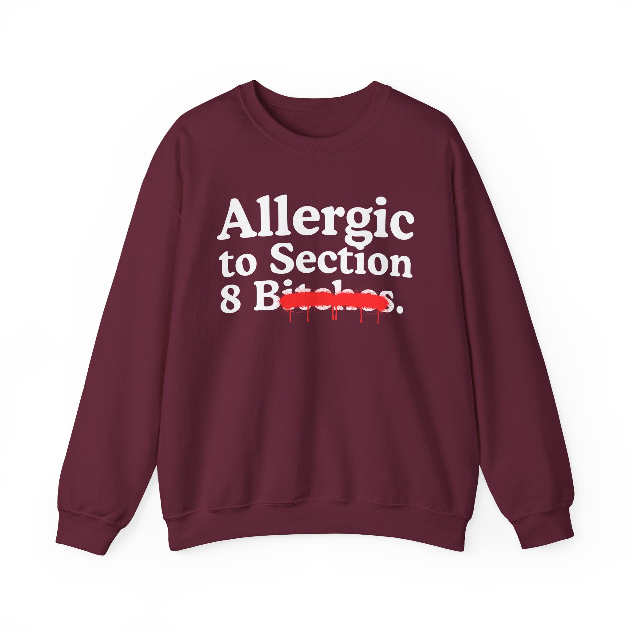 Allergic To Section 8 Bitches — Sarcastic Sassy Statement Sweatshirt