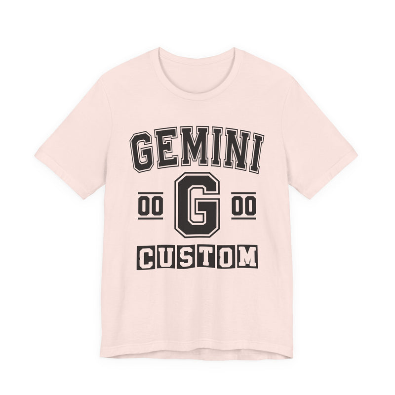 Custom Gemini Varsity T-Shirt — Customize Birthday Day/Month/Year — Customize Season/nation/Society