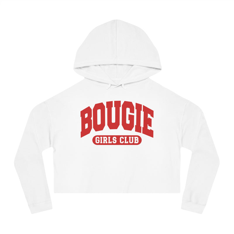 Bougie Girls Club — Retro Collegiate Crop Top Hoodie
