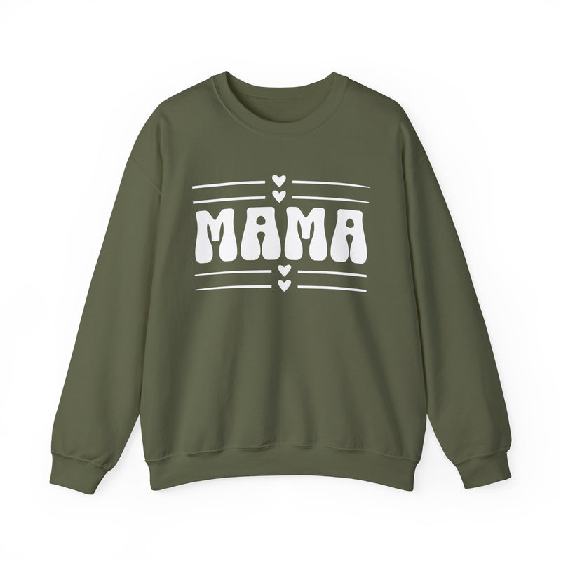 Mama Crewneck Sweatshirt — Retro Hearts Mother's Day Gift