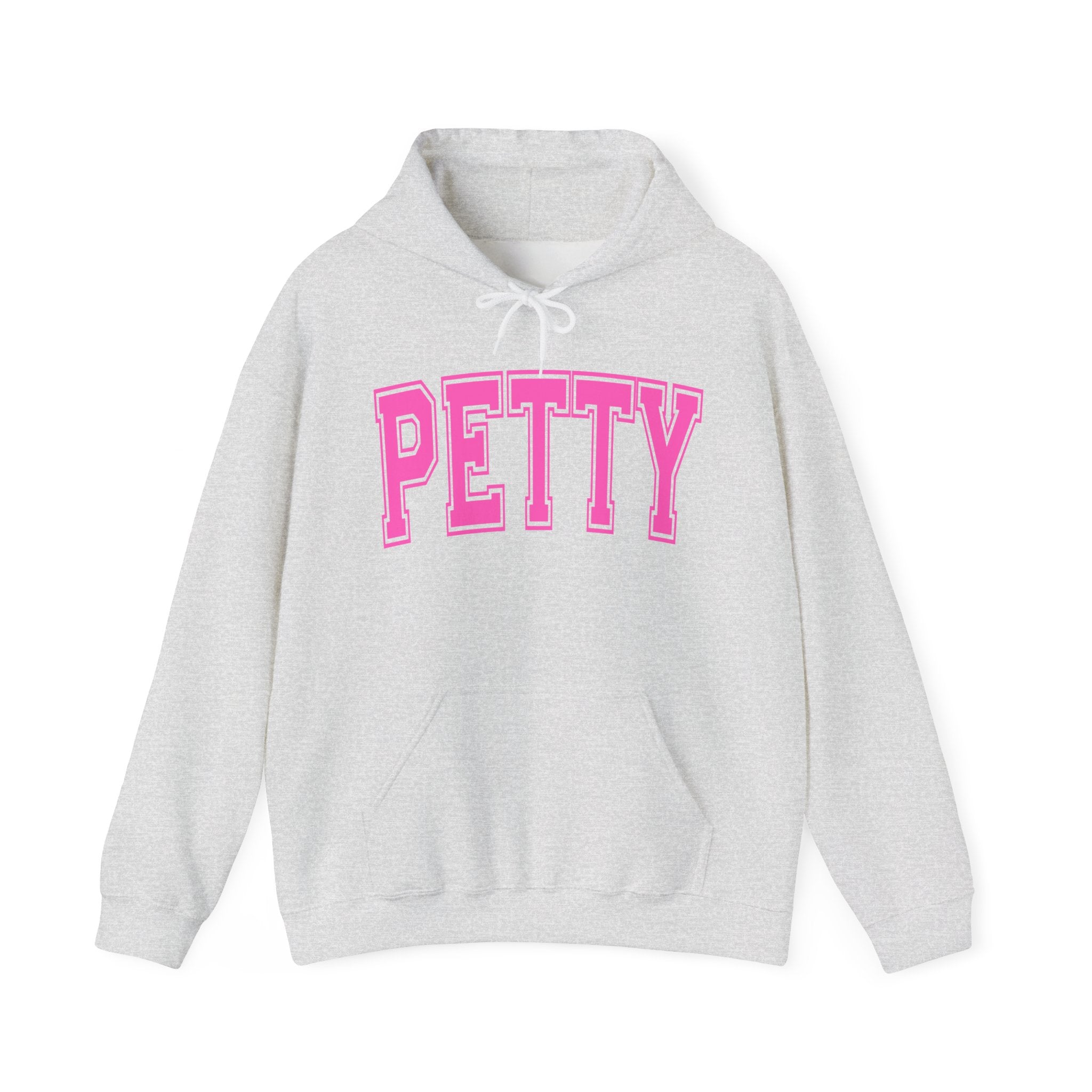 Petty Hoodie — Bold Pink Varsity Lettering Hooded Sweatshirt