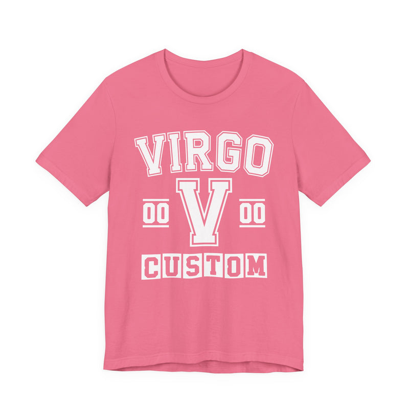 Custom Virgo Varsity T-Shirt — Customize Birthday Day/Month/Year — Customize Season/nation/Society