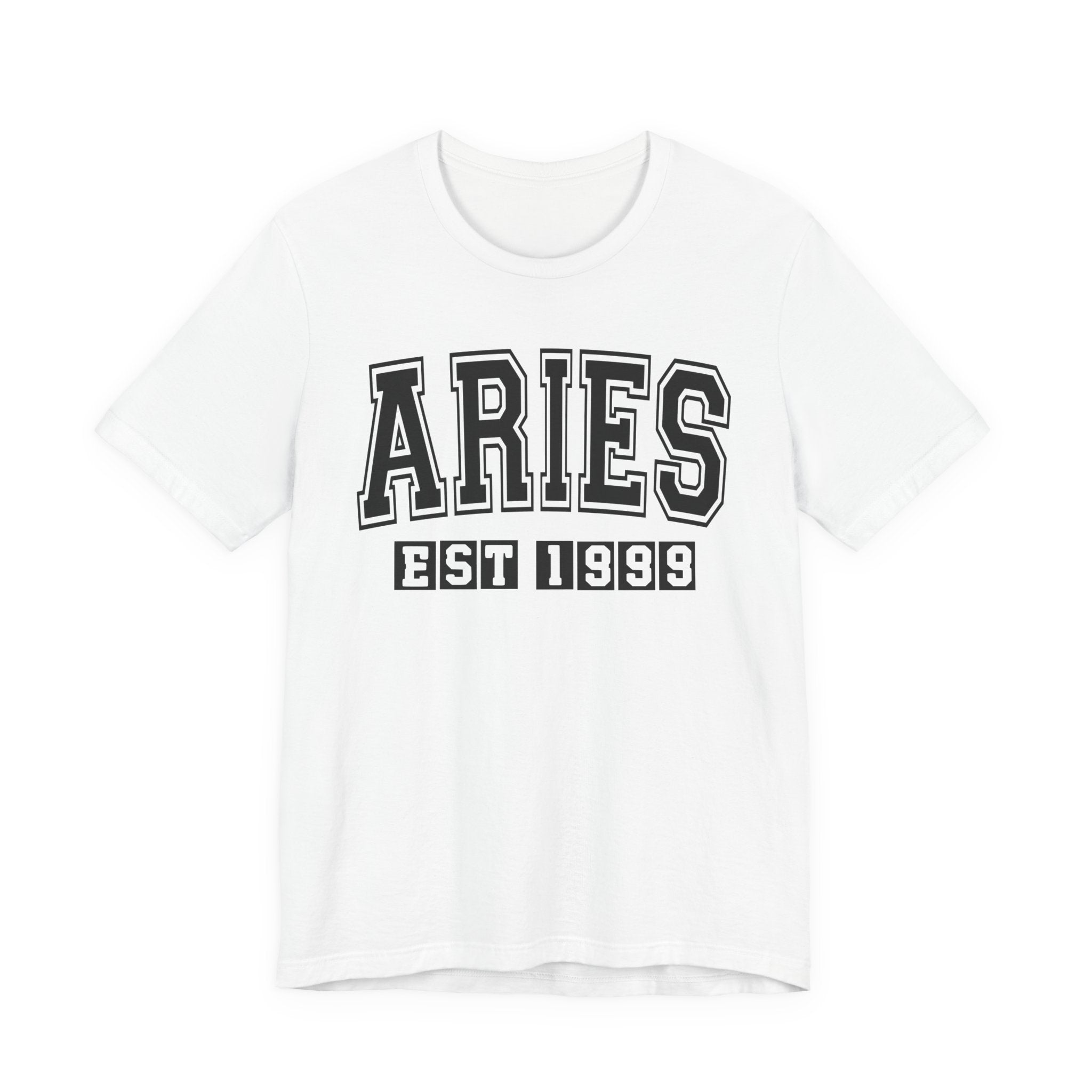 Aries EST (YEAR) Personalization — Zodiac Birthday Tee Shirt