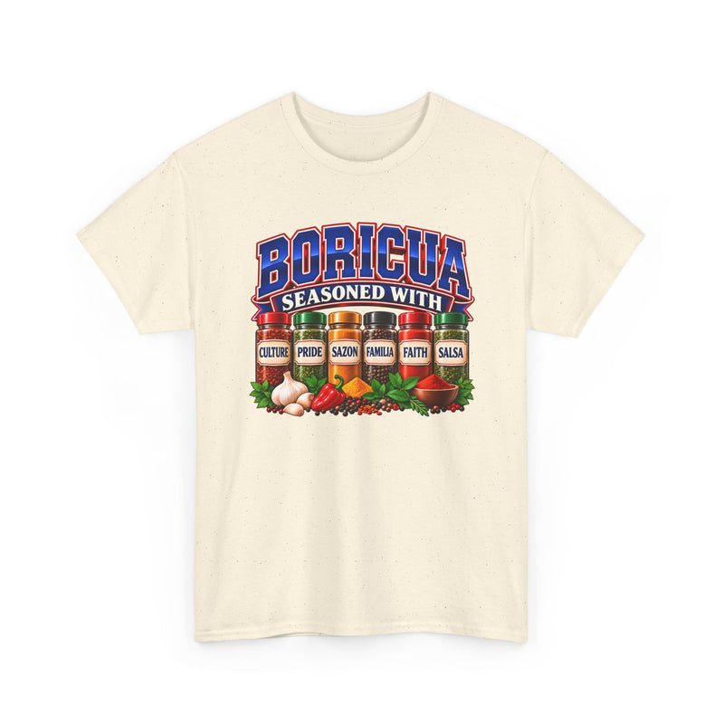 Boricua Seasoned With Culture Pride Sazón Familia Faith Salsa－ T-Shirt