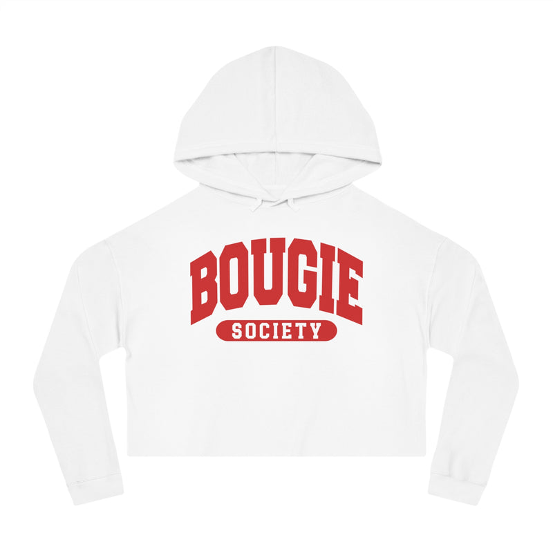 Bougie Society  — Retro Collegiate Crop Top Hoodie