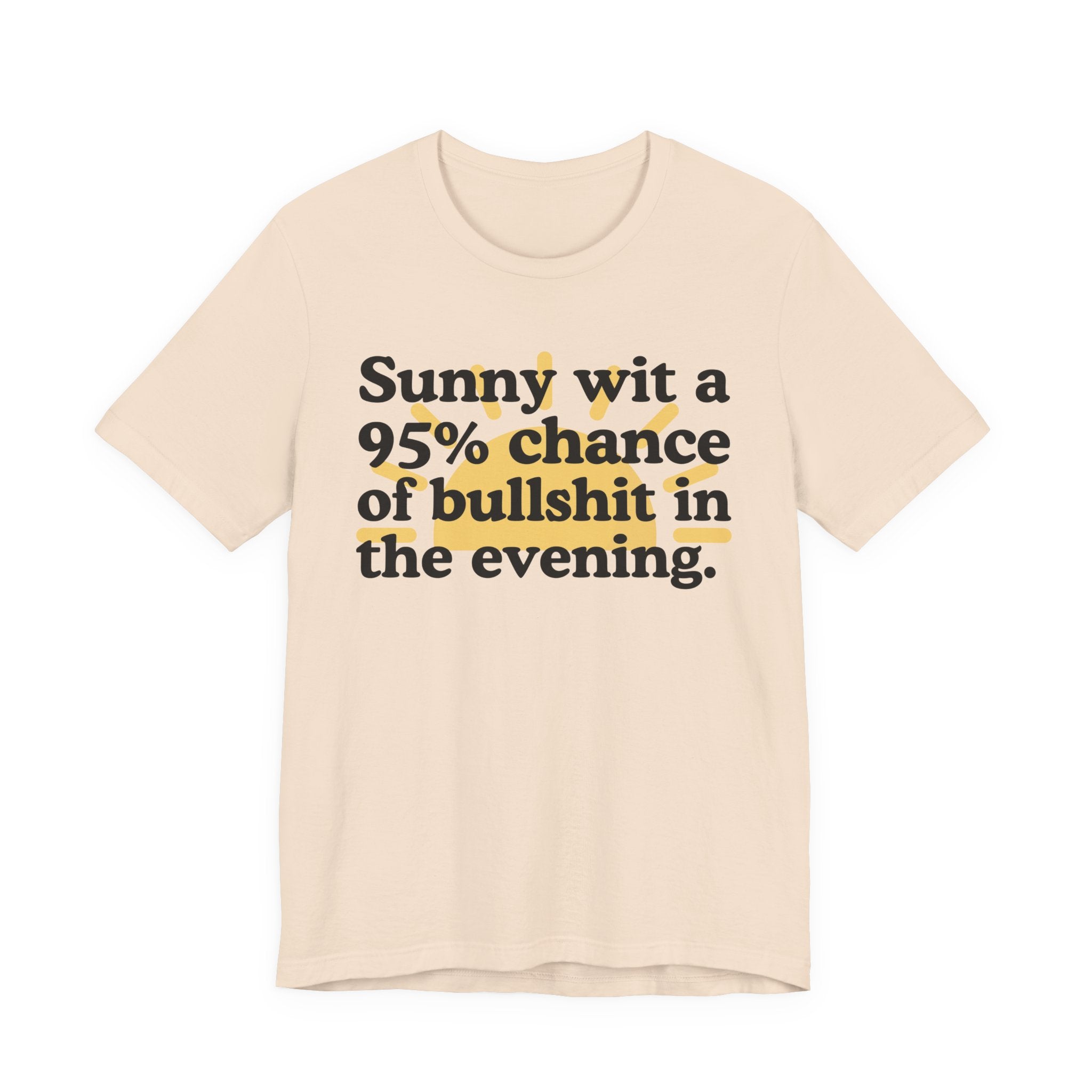 Sunny wit a 95% chance of bullshit in the evening —  Funny Weather Forecast T-Shirt