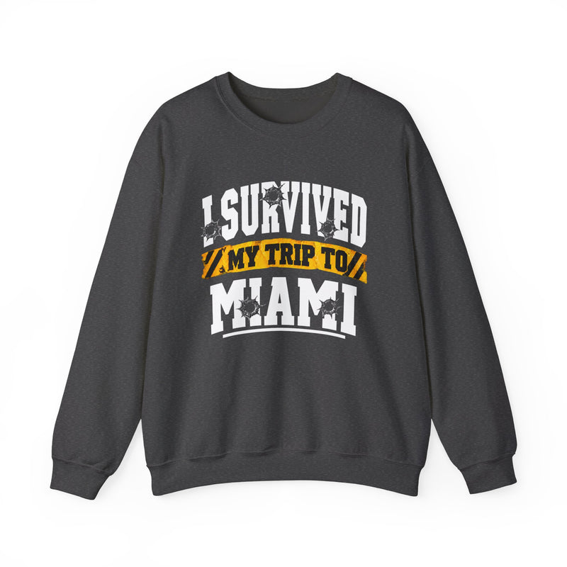 Sweatshirt with lettering reading I Survived My Trip To Miami, gallery image 7.