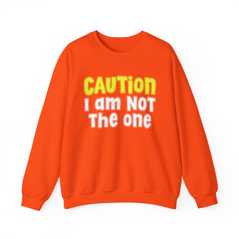 Caution I Am Not The One － Playful Warning Statement Sweatshirt