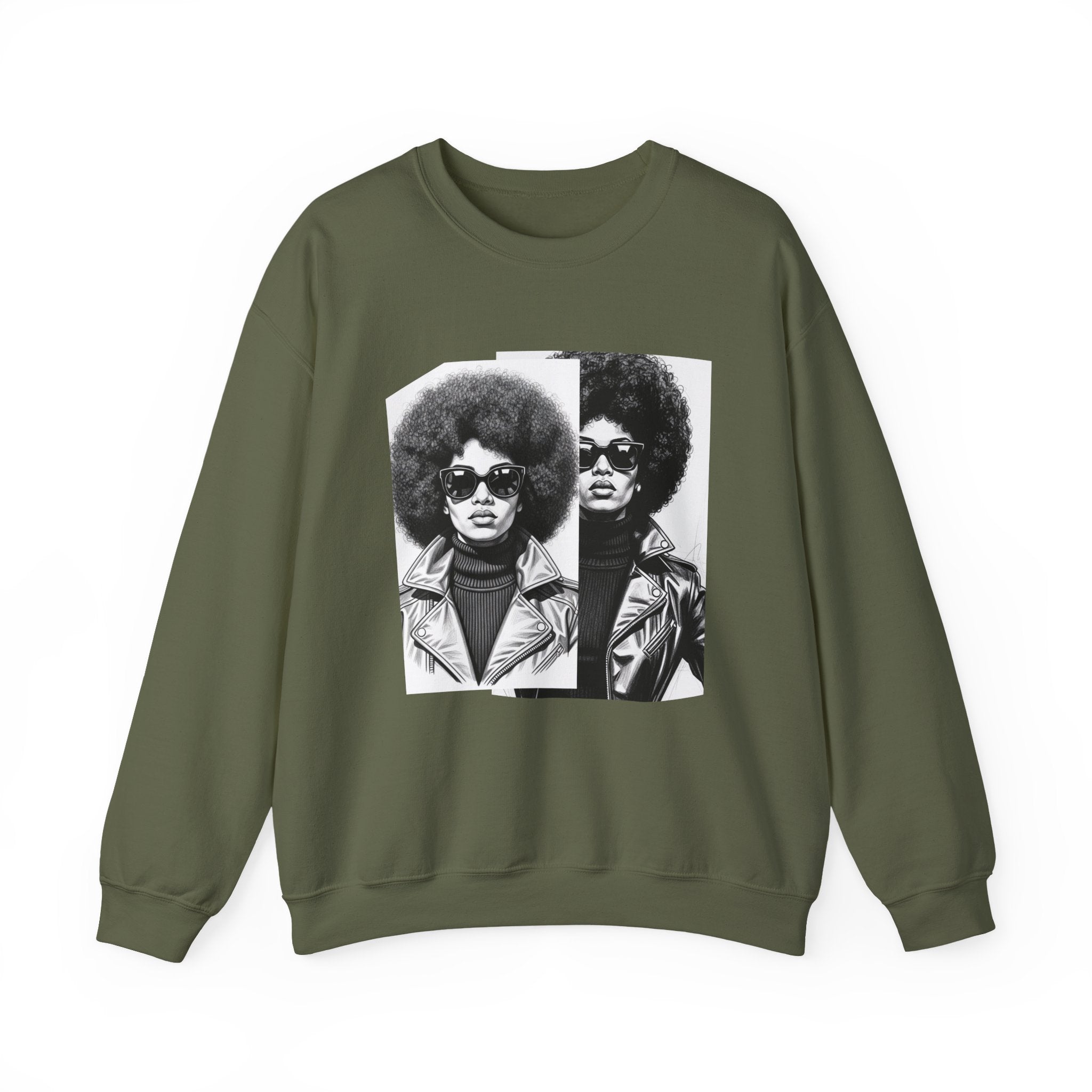 70s Portrait Of Black Woman - African American Woman Pride Sweatshirt