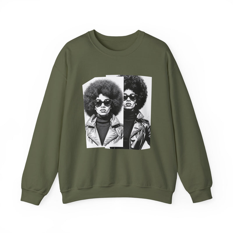 70s Portrait Of Black Woman — African American Woman Pride Sweatshirt