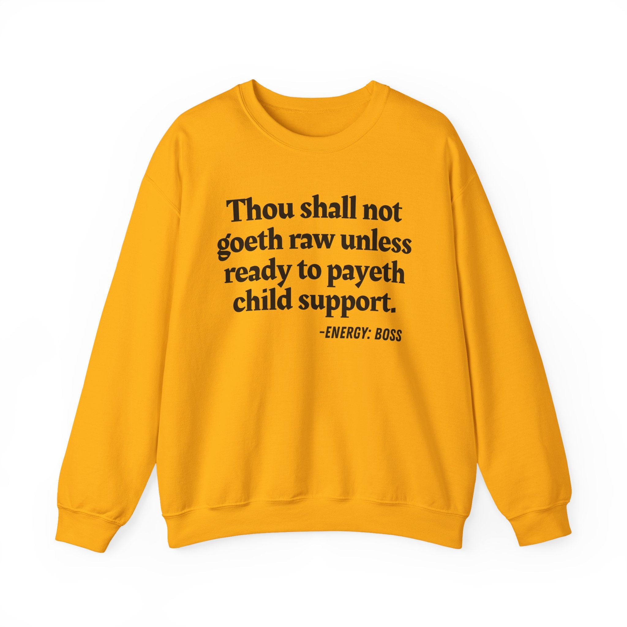 Thou Shall Not Goeth Raw Unless Ready To Payeth Child Support —  Sweatshirt