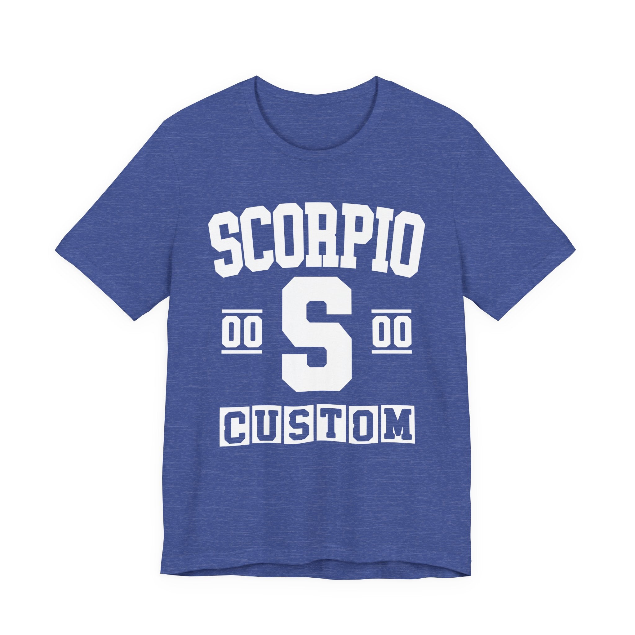 Custom Scorpio Varsity Tee Shirt — Customize Birthday Day/Month/Year - Customize Season/nation/Society