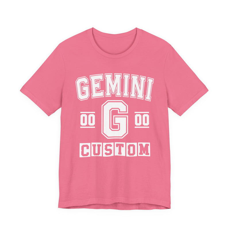 Custom Gemini Varsity T-Shirt — Customize Birthday Day/Month/Year — Customize Season/nation/Society