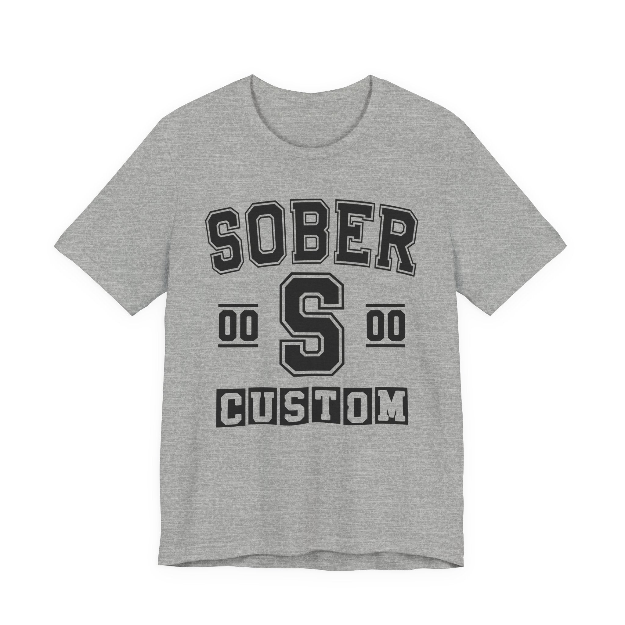 Custom Sober Varsity Tee Shirt — Customize Birthday Day/Month/Year - Customize Season/nation/Society