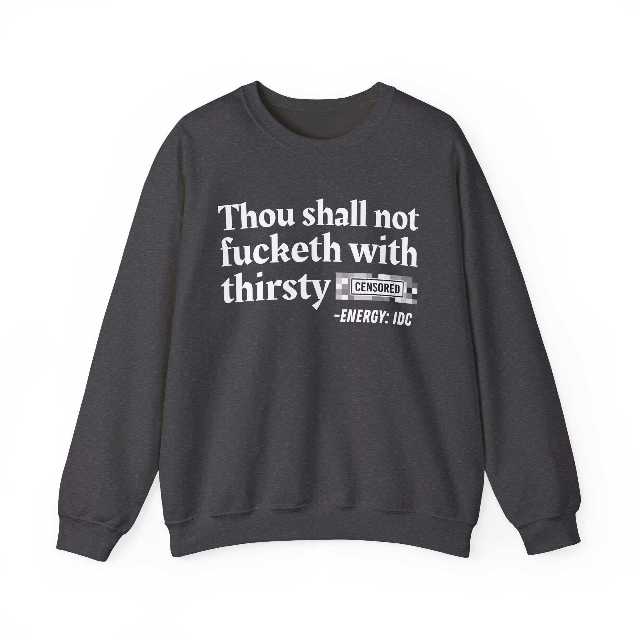 Thou Shall Not Fucketh With Thirsty (Censored Bitch) — Vintage funny Bible——Print Slogan T-Shirt