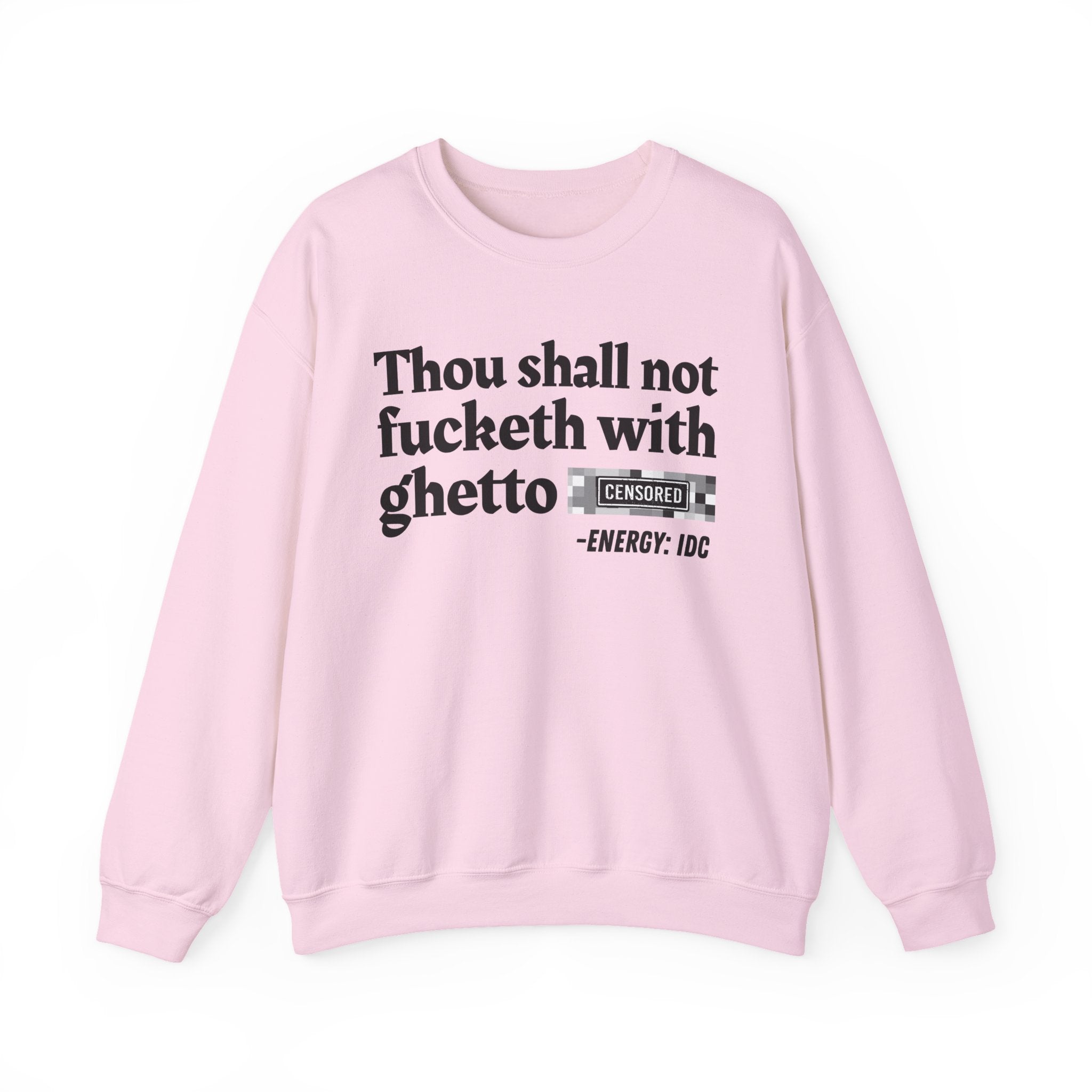Thou Shall Not Fucketh With Ghetto (Censored Bitch) — Vintage funny Bible——Print Slogan T-Shirt