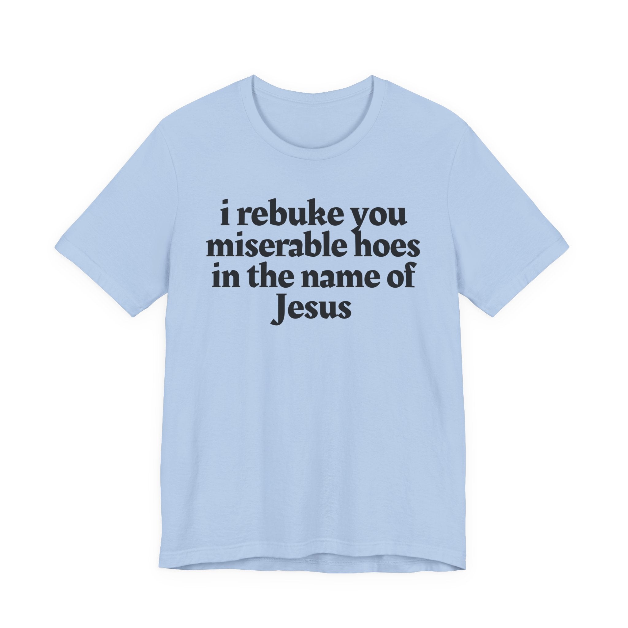 I Rebuke You Miserable Hoes in the Name of Jesus — Christian Humor T-Shirt