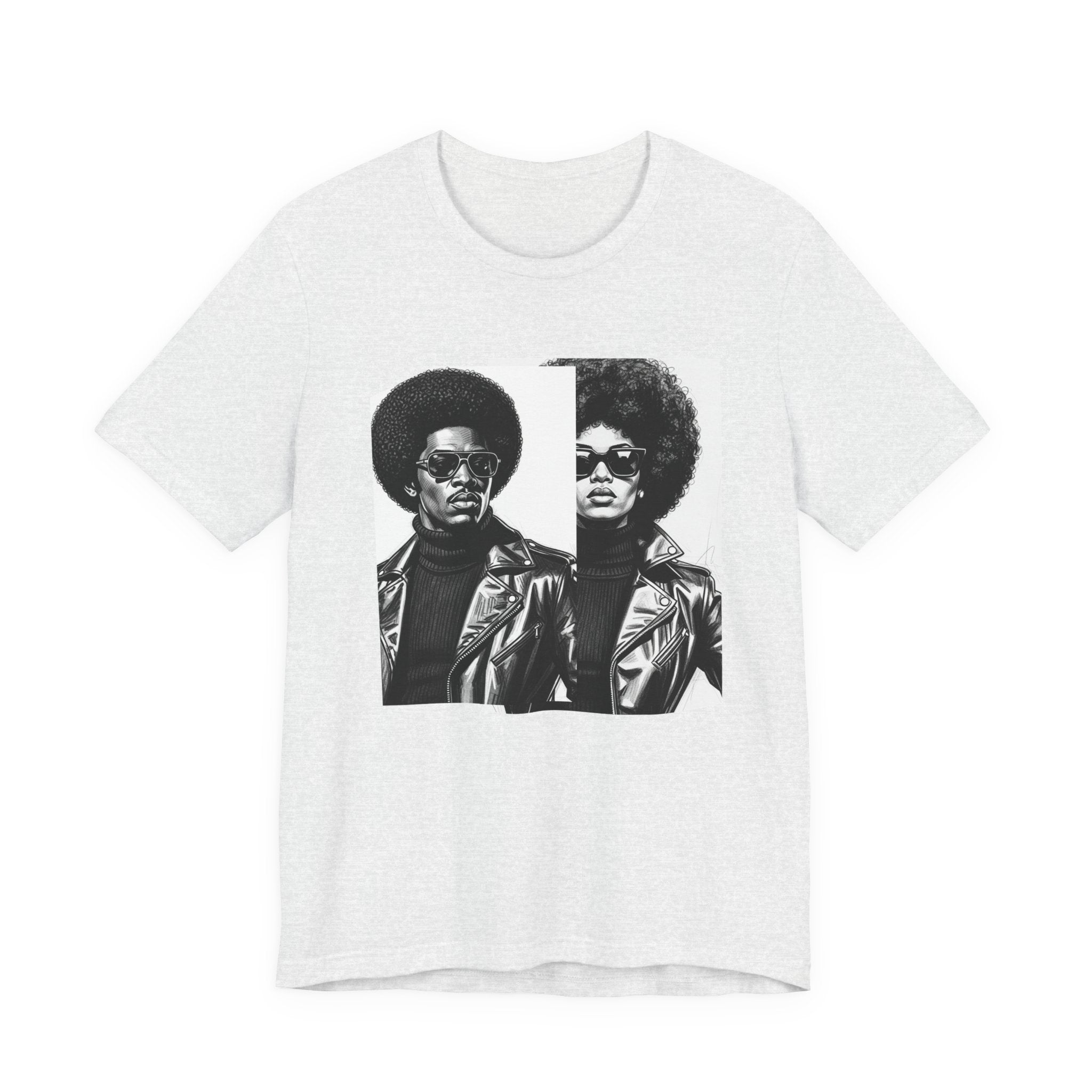 70s Style Portrait Of Black Power Couple － T-shirt