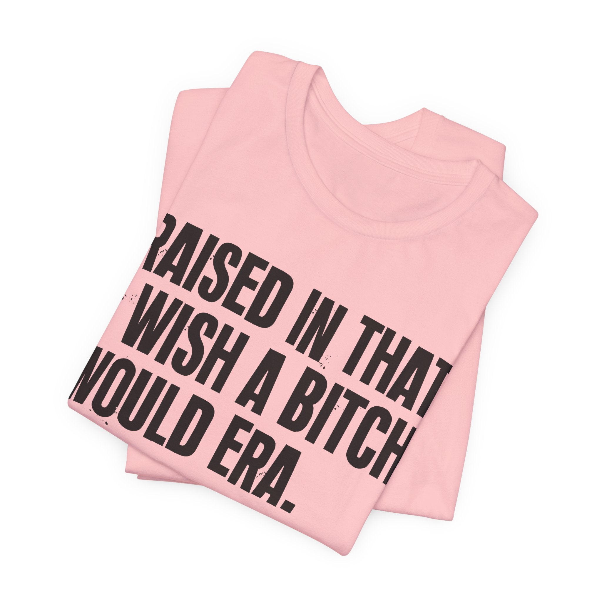 Raised In That I Wish A Bitch Would Era - Funny Back In The Day Statement Tee Shirt