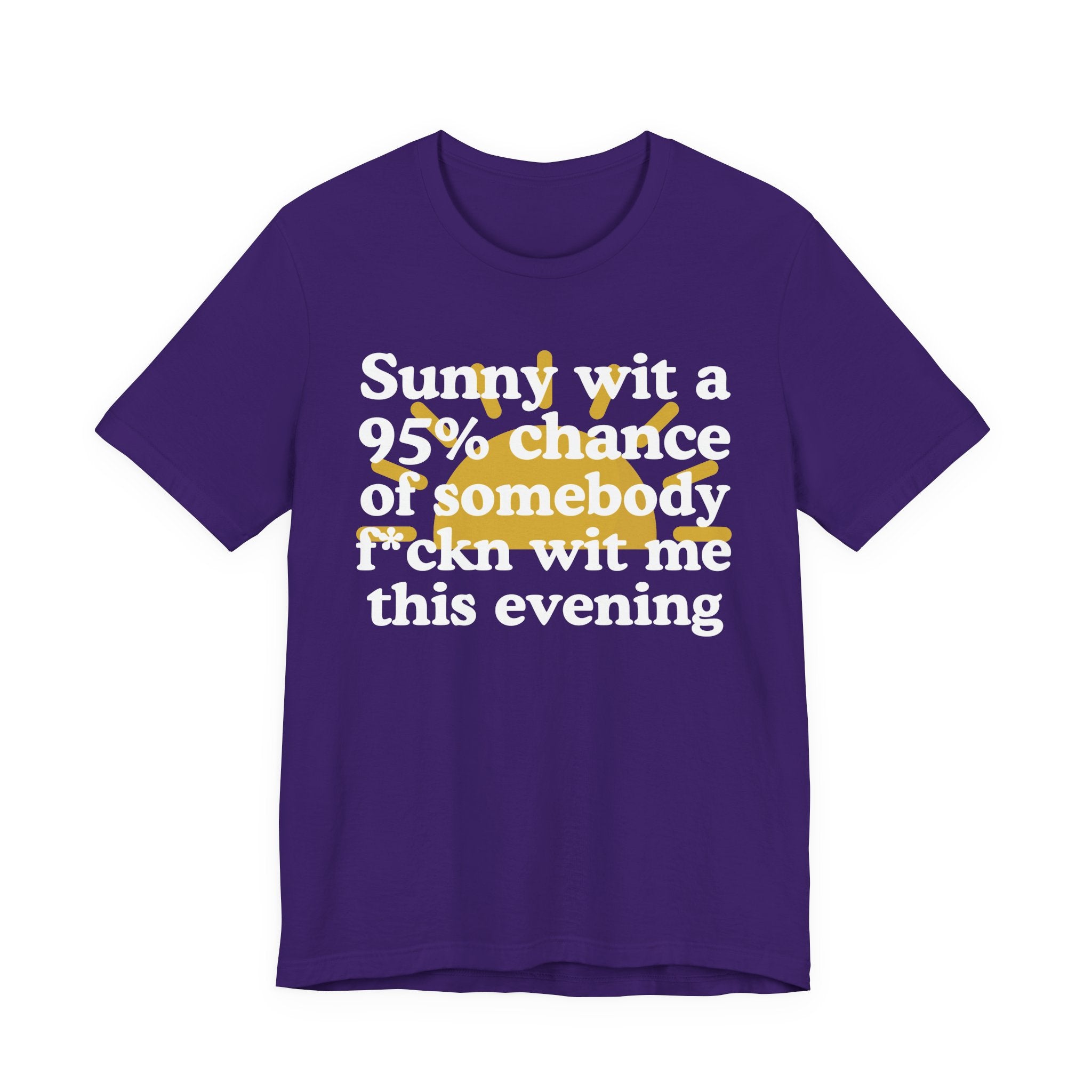 Sunny wit a 95% chance of Somebody Fuckn Wit Me This Evening——  Funny Weather Forecast T-Shirt